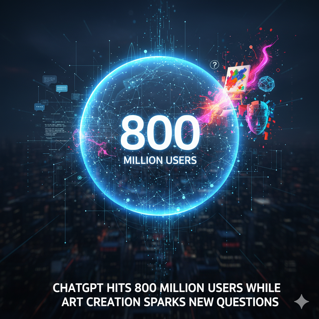 ChatGPT Hits 800 Million Users While Art Creation Sparks New Questions